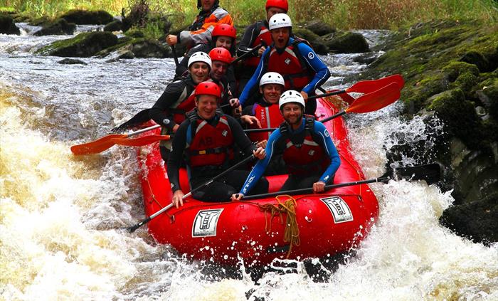 white water rafting on the river in Llandysul